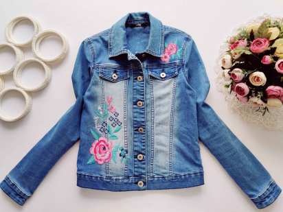11,12 лет, рост 146,152 Джинсовка для девочки