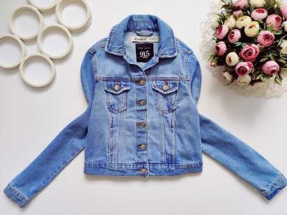 10,11 лет, рост 140,146 Голубая джинсовка