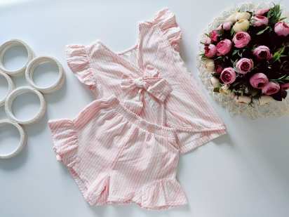 4,5 років, зріст 104,110 Смугастий літній костюм