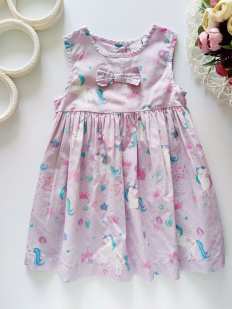 12,18 мес рост 86 Платье в лошалках единорогах