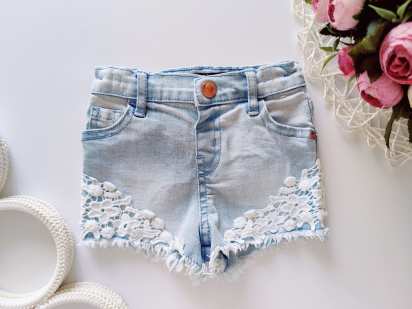9,12 міс, зріст 80 Блакитні джинсові шорти для дівчинки