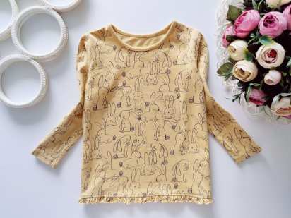 12,18 мес рост 80,86 Лонгслив с зайчатами