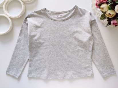 4,5 лет, рост 110 Новый серый лонгслив