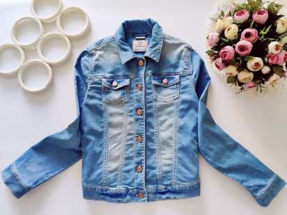 11,12 лет, рост 152 Мягкая детская джинсовка