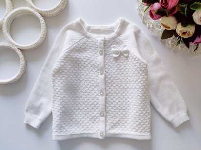 18,24 мес, рост 86,92 Белая детская теплая кофта