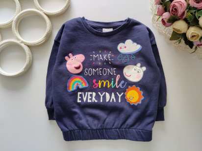 12,18 мес, рост 80,86 Свитшот с начесом свинка Пеппа