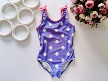 3,4 года, рост 98,104 Фиолетовый купальник в горох