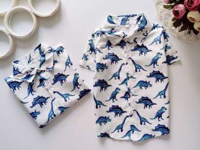 3,4 роки, зріст 100 Красиві літні сорочки в динозаврах