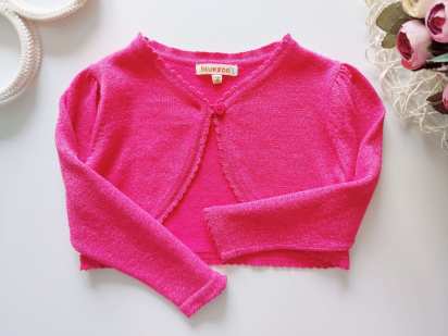 18,24 мес, рост 92 Розовое блестящее болеро