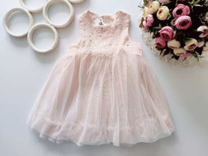 9,12 мес, рост 80 Нарядное нежное детское платье