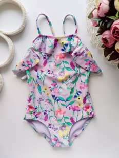 3,4 года, рост 98,104 Цветочный детский купальник