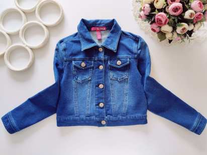 7,8 лет, рост 122,128 Мягкая стрейчевая джинсовка для девочки