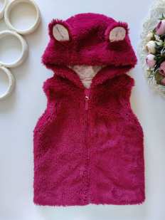 2,3 года, рост 92,98 Меховая жилетка на молнии