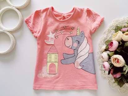 12,18 міс, зріст 80,86 Футболка з блискучим єдинорогом