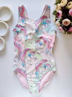 11 лет, рост 146 Купальник в лошадках пони