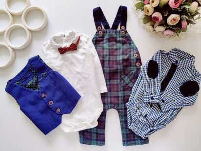 6,9 міс, зріст 74 Ошатний комплект для хлопчика з метеликом