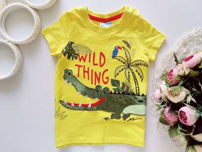 12,18 міс, зріст 80,86 Яскрава футболка з крокодилом
