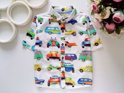 12,18 міс, зріст 86 Красива сорочка в машинках