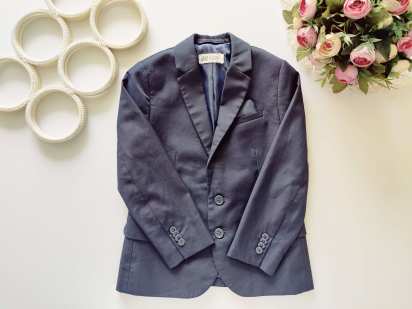 5,6 років, зріст 116 Темно синій шкільний піджак