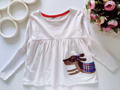 6,7 лет, рост 116,122 Лонгслив с собачкой