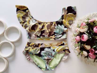 7,8 лет, рост 128 Раздельный детский купальник