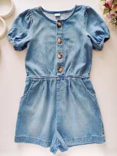 8 лет, рост 128 Джинсовый ромпер
