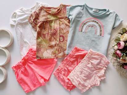 3,6 міс Набір нових шортів з футболками дівчинці