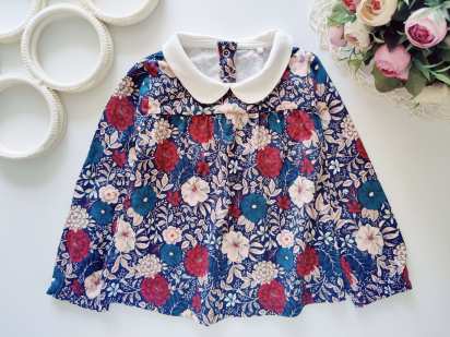 18,24 мес, рост 86,92 Новый цветочный лонгслив