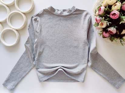 12,13 лет, рост 152,158 Серый лонгслив