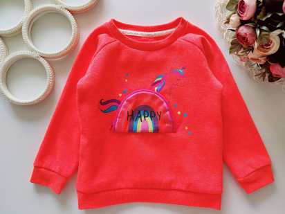 18,24 мес, рост 86,92 Свитшот на флисе с карманом