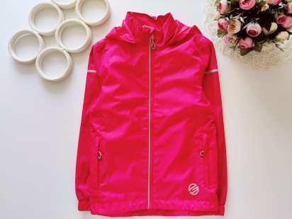 10 лет, рост 140 Яркая розовая ветровка GTS sports