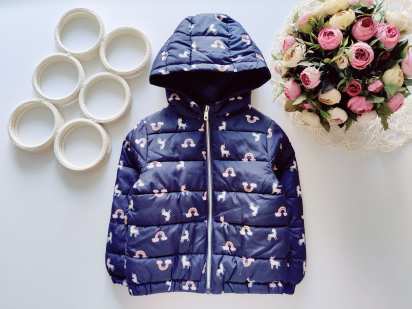 18,24 мес, рост 92 Демисезонная куртка в единорожках