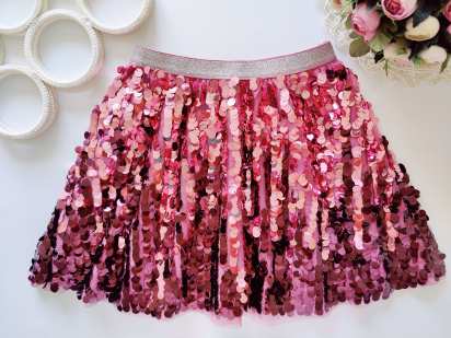 11,12 років, зріст 146,152 Ошатна дитяча спідниця в паєтках