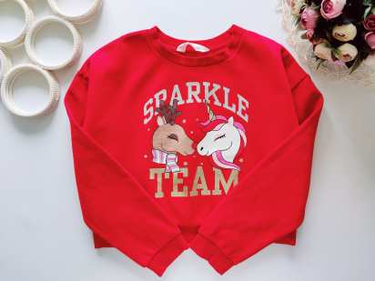 10,12 лет, рост 146,152 Свитшот с единорогами