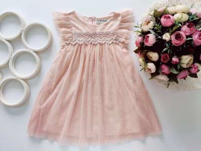 12,18 мес, рост 86 Красивое нежное нарядное детское платье