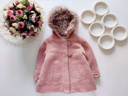 12,18 мес, рост 86 Шерстяное пальто на синтепоне