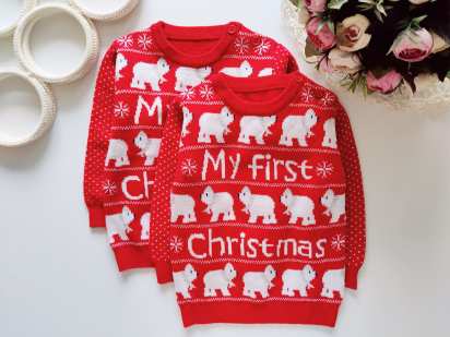 6,9 мес Свитер новогодний с мишкой
