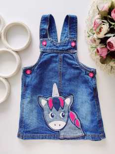 18 мес, рост 86 Джинсовый сарафан с пони