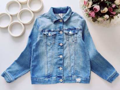 9,10 лет, рост 140 Стрейчевая джинсовка