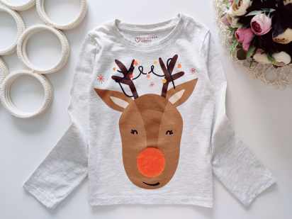 6,7 лет, рост 122 Реглан с оленем