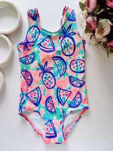 3,4 года, рост 98,104 Яркий купальник в ананасах, арбузах