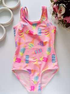 6 лет, рост 116 Розовый купальник в мороженках