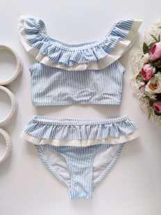 6,7 лет, рост 116,122 Красивый полосатый купальник