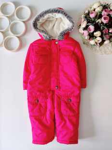 9,12 мес, рост 74,80 Теплый комбинезон на синтепоне
