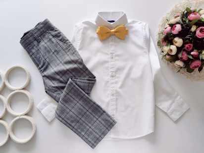 8 років, зріст 128 Біла сорочка з брюками