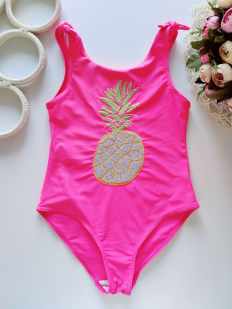 6,7 лет, рост 116,122 Купальник с ананасом