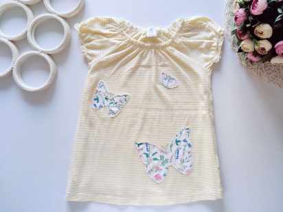 2,3 года, рост 98 Желтое платье в бабочках