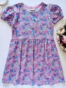9 лет, рост 134 Трикотажное цветочное платье