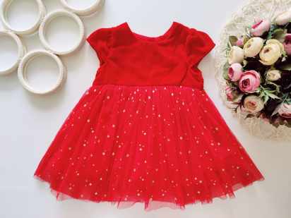 9,12 мес, Красивое красное платье