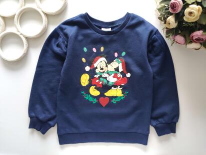 6 лет, рост 116 Новогодний свитшот на флисе с микки